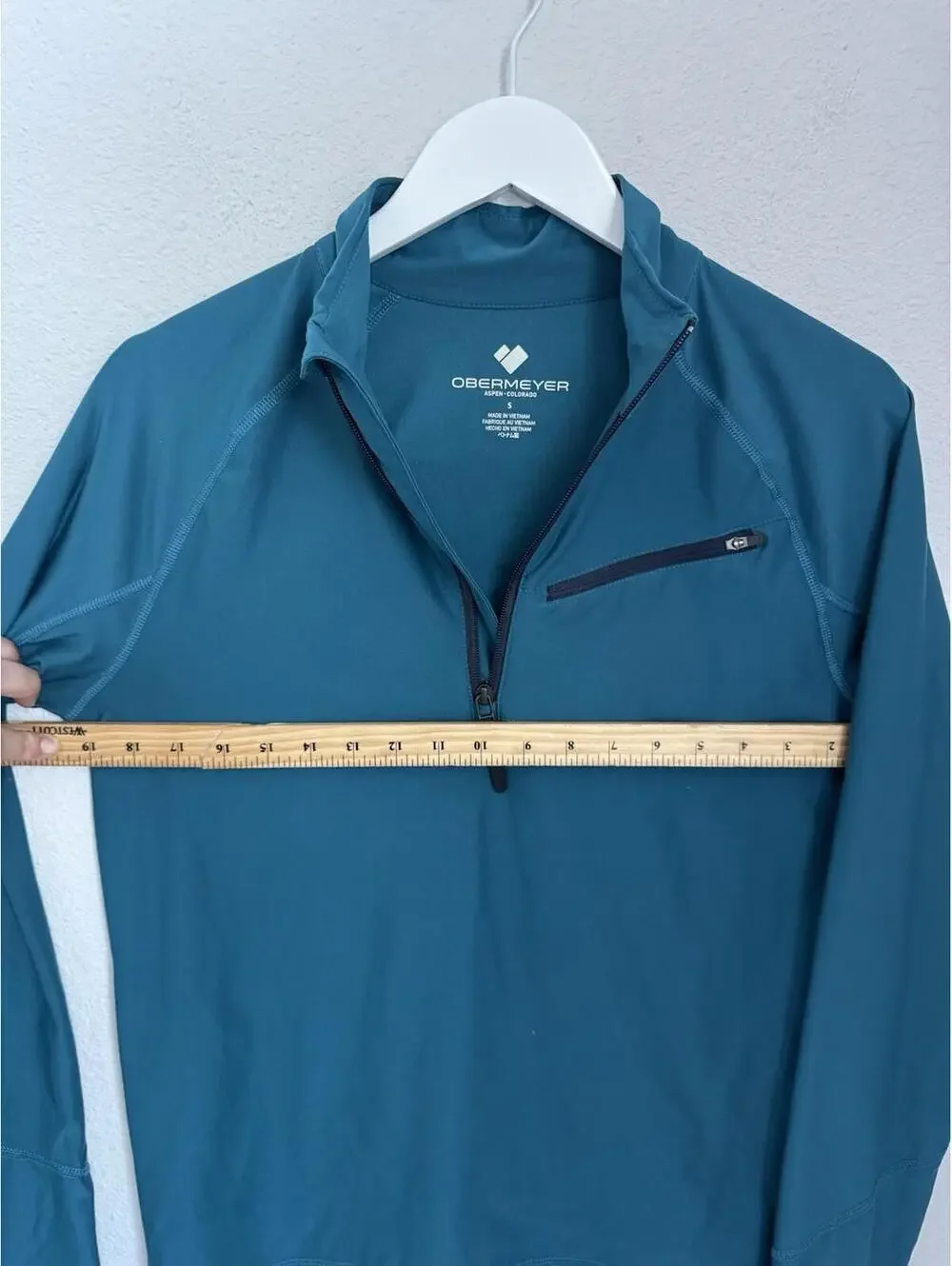Obermeyer Flex 1/4 Quarter Zip Base Layer‎ Top Men's Teal Blue Agave Small S